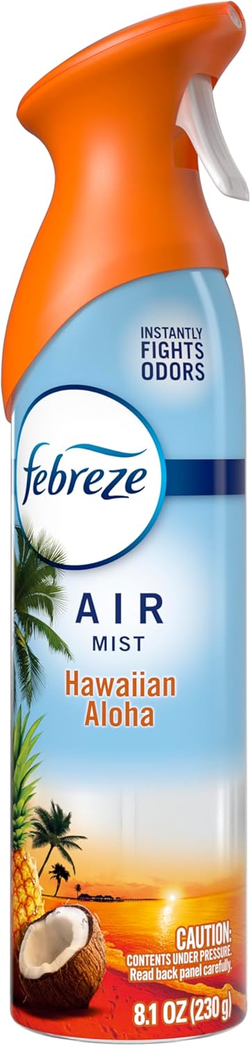Febreze_Air_Mist,_Air_Freshener_Spray,_Odor_Fighting_Room_Spray,_Deodorizer_for_Home_Bathroom_Kitchen_Office_Apartment_Dorm_Room_Classroom,_Hawaiian_Aloha,_8.1oz,_6ct