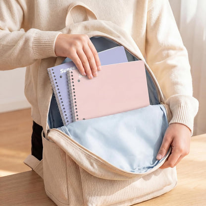 SUNEE_Spiral_Notebooks,_1-Subject,_5_Pack,_College_Ruled_Paper,_8"_x_10-1/2",_70_Sheets_per_Notebook,3-Hole_Punched_Paper,_Pink,Purple,_Blue,_Green,_Yellow_Spiral_Lined_Notebooks_for_School,Work