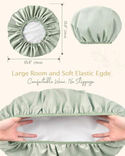 Yanibest_Shower_Cap_Reusable_Waterproof_-_Double_Layer_Shower_Caps_for_Women,_Washable_Shower_Bonnet_with_Soft_Non-Slip_Elastic_Band,_Bath_Hair_Hat_for_Most_Hair_Types