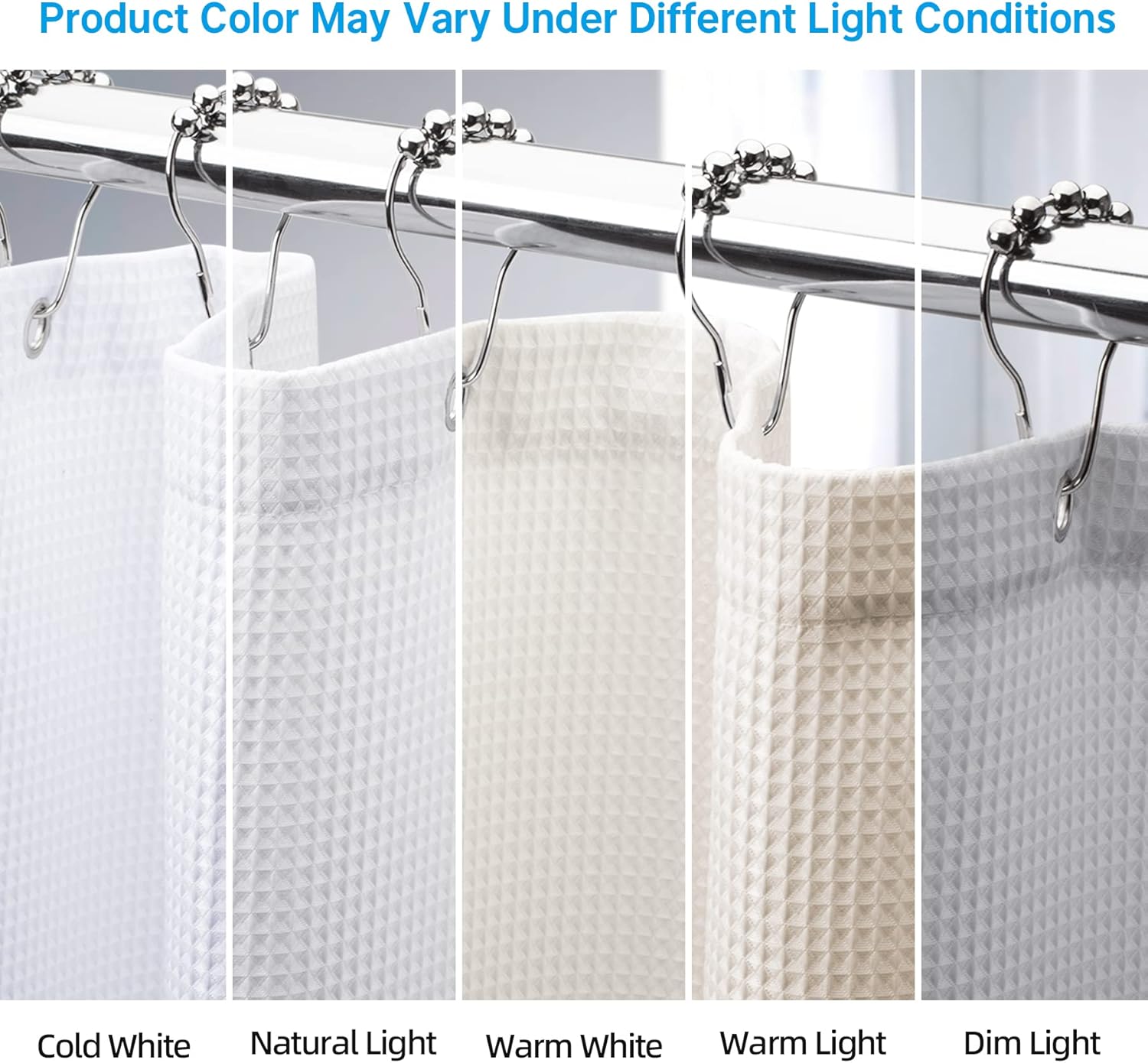 AmazerBath_White_Shower_Curtain_Fabric,_Waffle_Shower_Curtains_for_Bathroom,_Cloth_Shower_Curtain_Heavy_Duty,_Thick_Bathroom_Shower_Curtains_Hotel_Quality,_Premium_Polyester,_72x72_Inches