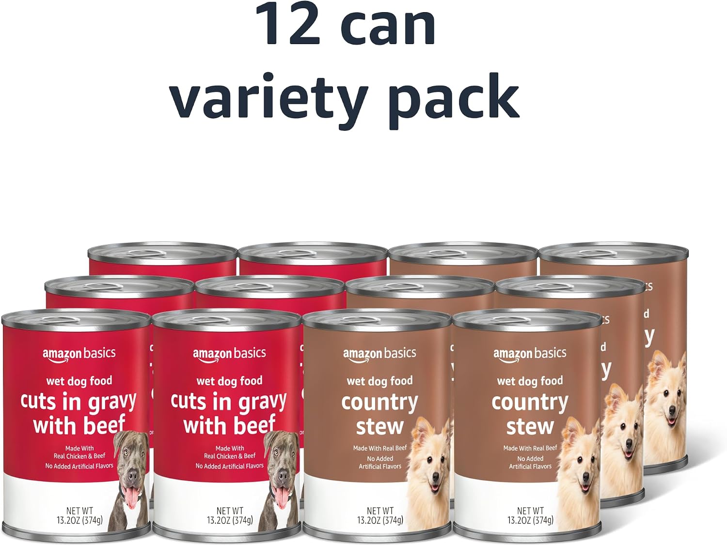 Amazon_Basics_Wet_Dog_Food_Variety_Pack,_Country_Stew_Flavor_and_Cuts_in_Gravy_with_Beef,_Made_with_Natural_Ingredients,_13.2oz_Cans_(Pack_of_12)