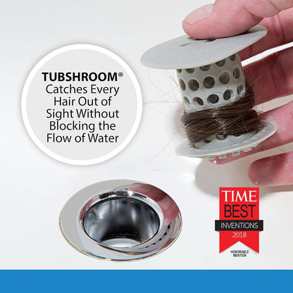 TubShroom_the_Revolutionary_Tub_Drain_Protector_Hair_Catcher/Strainer/Snare,_Gray_(TSGRA454)