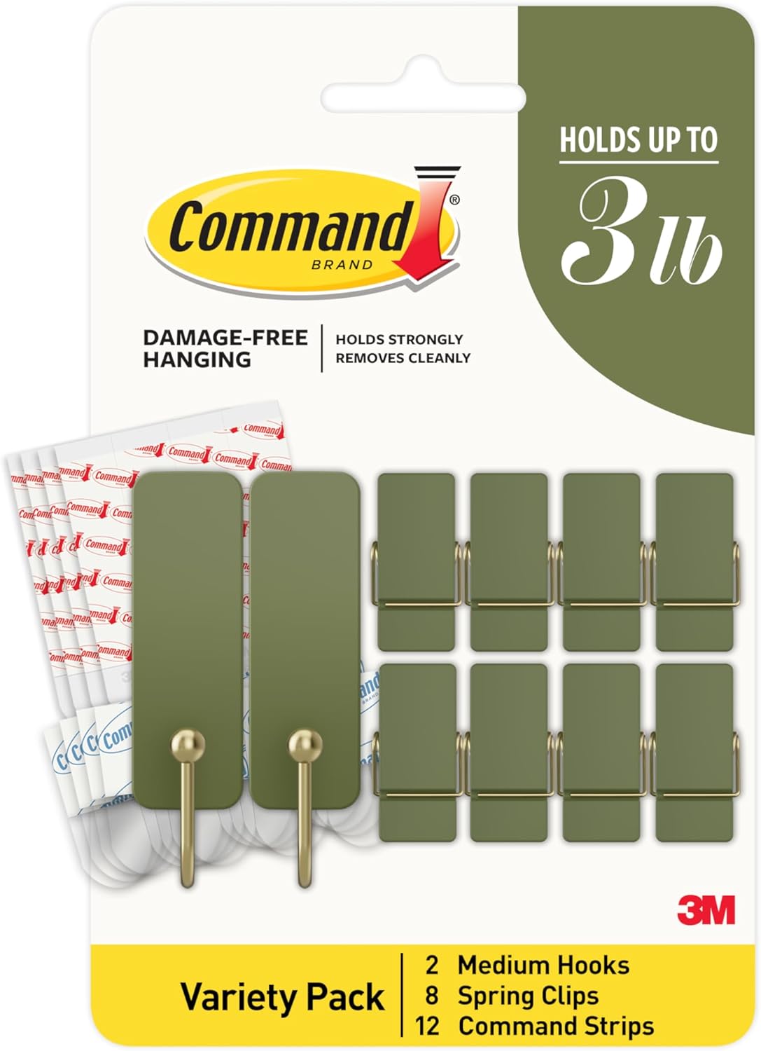 Command_Mixed_Hooks_Pack,_10_Sage_Hooks,_12_Strips_(2_Medium_Hooks,_8_Spring_Clips),_Wall_Hooks_for_Hanging_Christmas_Decorations