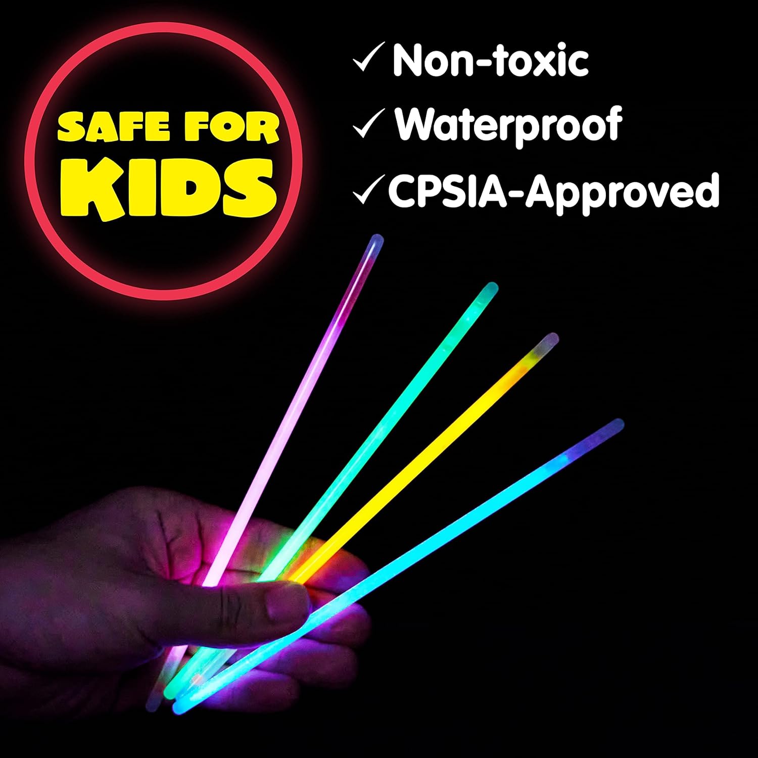JOYIN_144_Pcs_8"_Glowsticks,_Halloween_Supplies_Pack,_Bracelets_Necklaces,_Glow_in_the_Dark_Party_Favors,_Easter,_Christmas,_Football_Party_Supplies