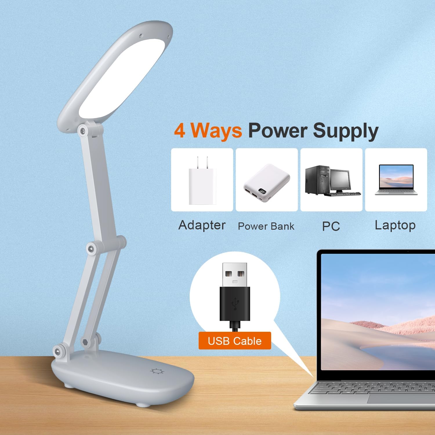 LED_Desk_Lamp_for_Office_Home_&_Battery_Operated_Lamp_Rechargeable_Lamp_Foldable_&_Portable_Light,_[2-Fold_Bracket]_3_Brightness_Dimmable_Small_Desk_Lamp_Wireless_Reading_Lamp_(White)