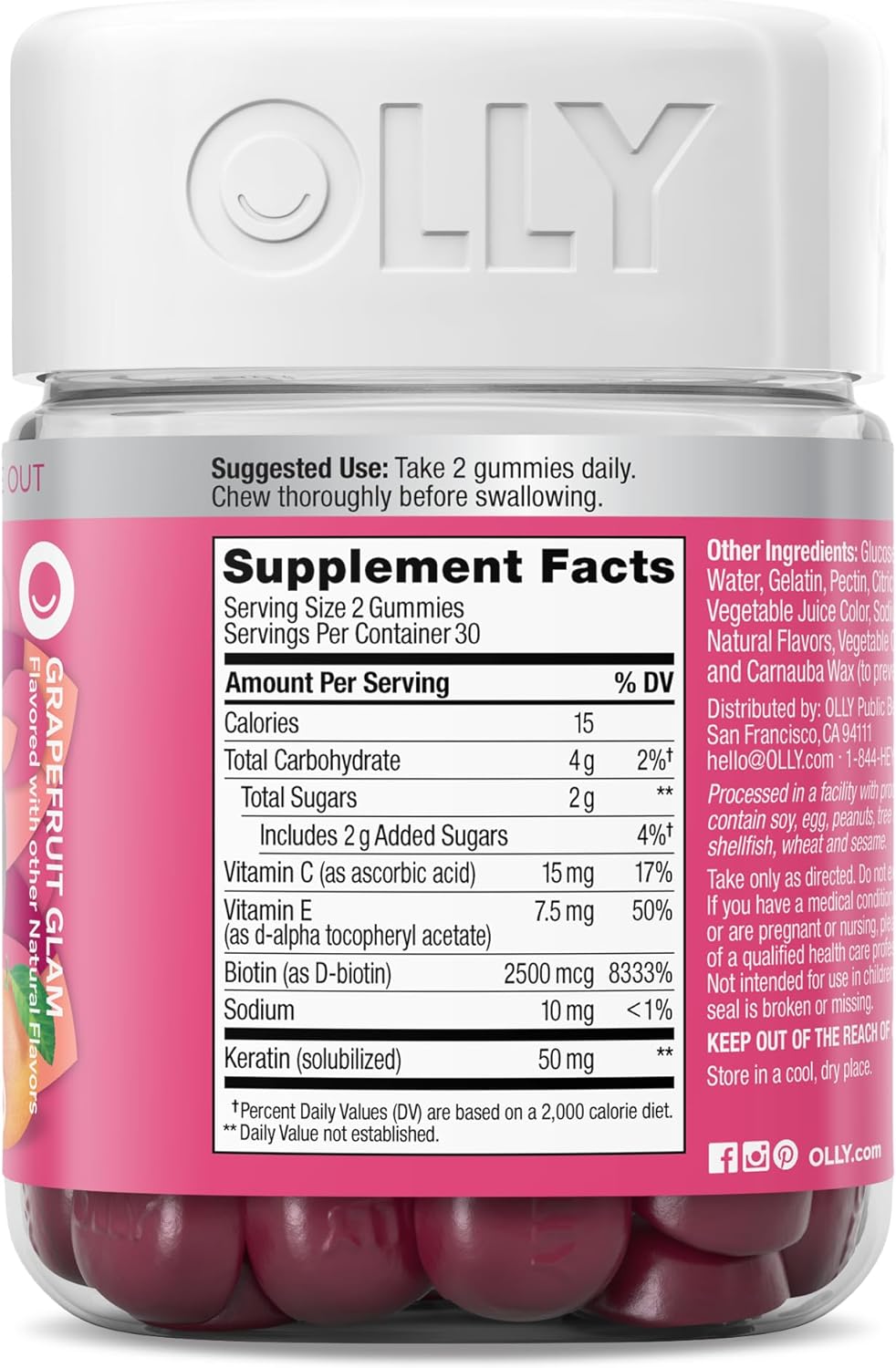 OLLY_Undeniable_Beauty_Gummy,_For_Hair,_Skin,_Nails,_Biotin,_Vitamin_C,_Keratin,_Chewable_Supplement,_Grapefruit,_30_Day_Supply_-_60_Count