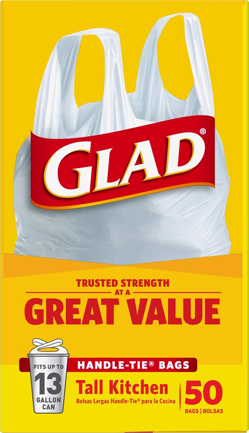 Glad_Tall_Kitchen_Trash_Bags_13_Gallon,_Unscented_Garbage_Bags,_Handle-Tie,_50_Count