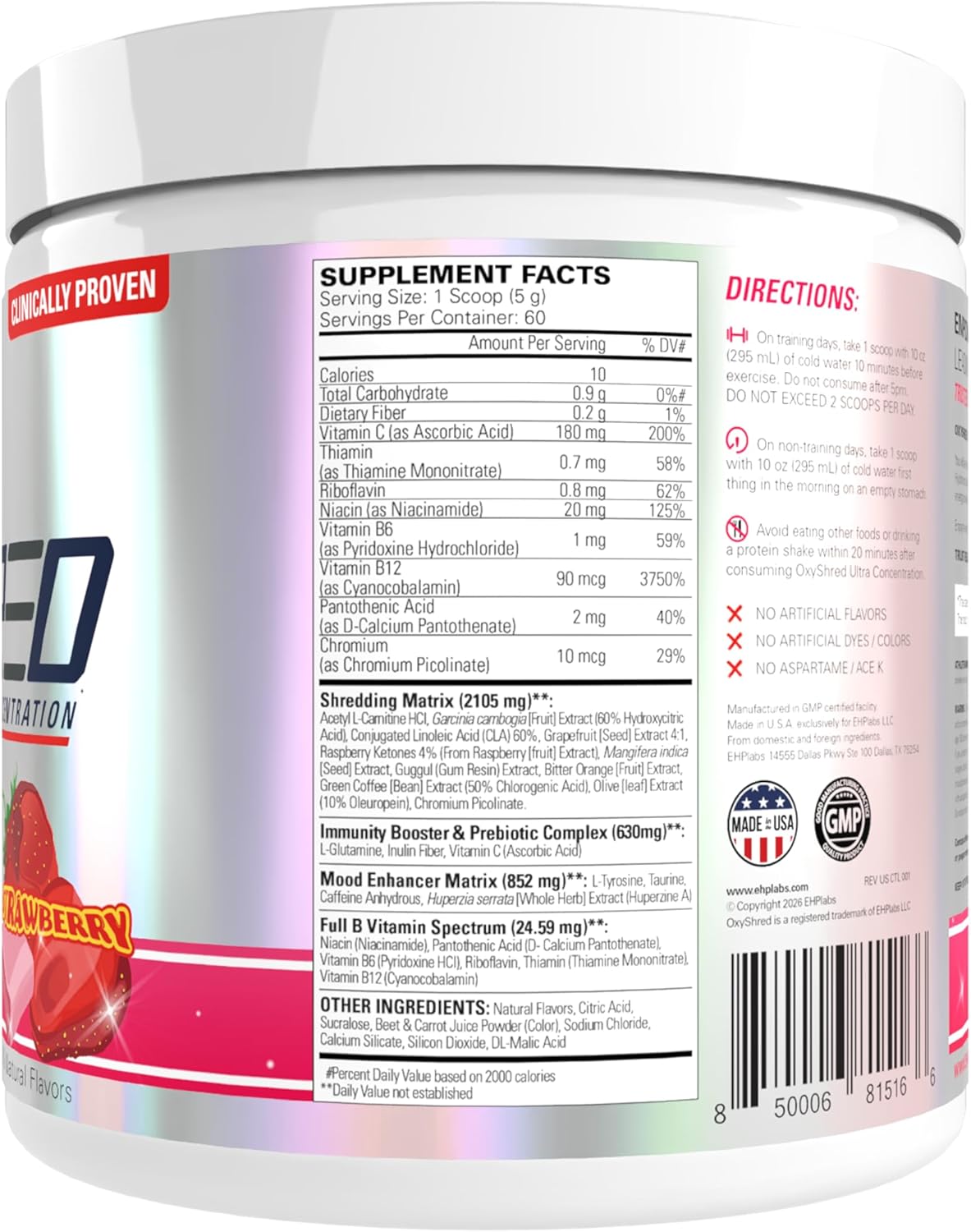EHP_Labs_OxyShred_Pre_Workout_Powder_-_Preworkout_Powder_with_L_Glutamine_&_Acetyl_L_Carnitine,_Energy_Boost_Drink_-_Cosmic_Blast,_60_Servings