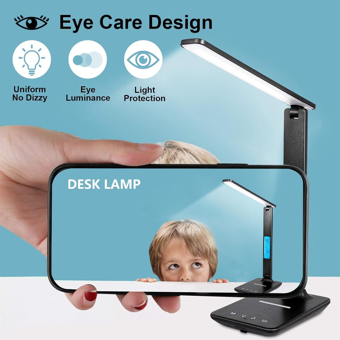 LAOPAO_Desk_Lamp_with_Wireless_Charger:_USB_Charging_Port,_Table_Lamp_with_Clock,_Desk_Lamps_for_Home_Office_College_Dorm_Room_Essentials