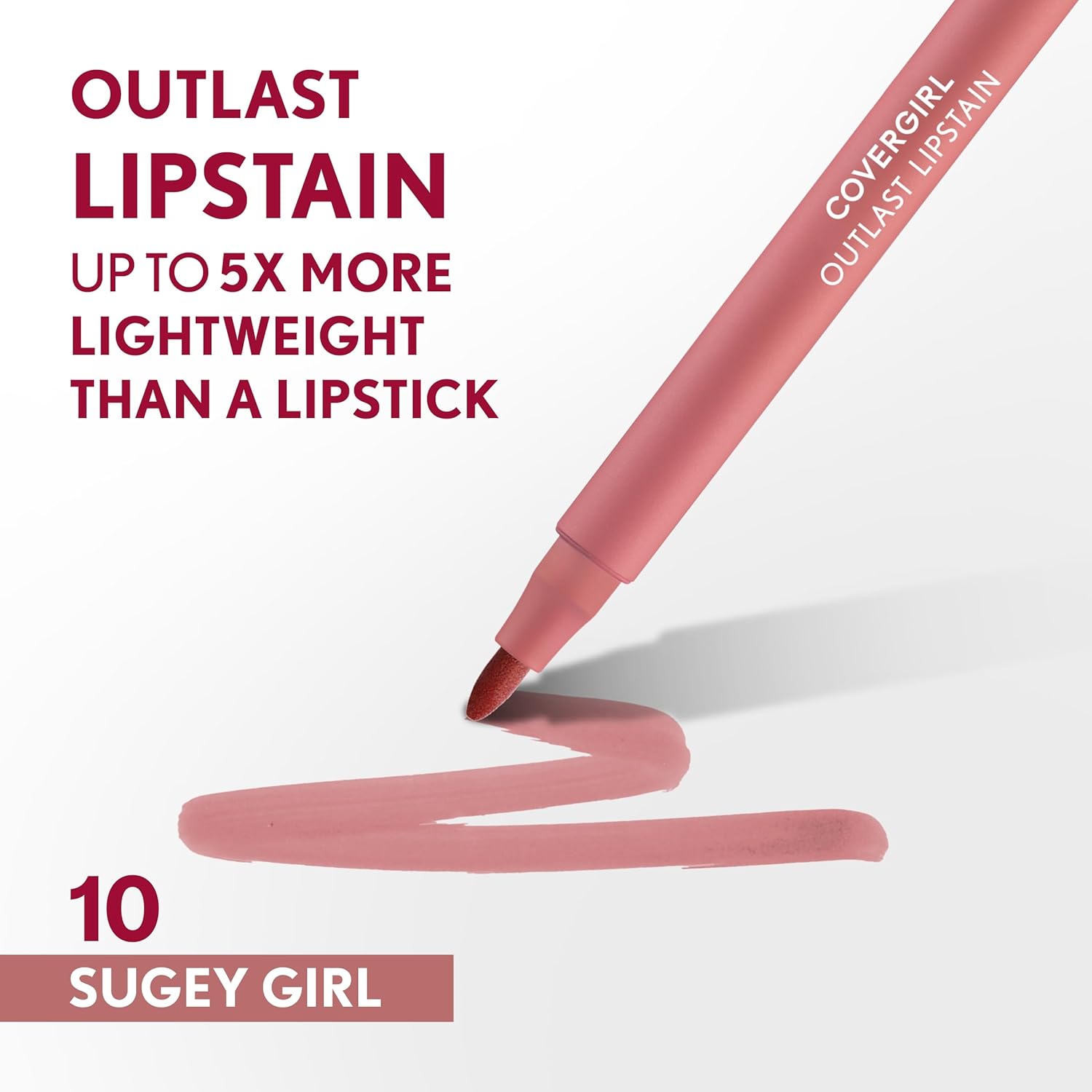 COVERGIRL_Outlast,_10_Sugey_Girl,_Lipstain,_Smooth_Application,_Precise_Pen-Like_Tip,_Transfer-Proof,_Satin_Stained_Finish,_Vegan_Formula,_0.06oz