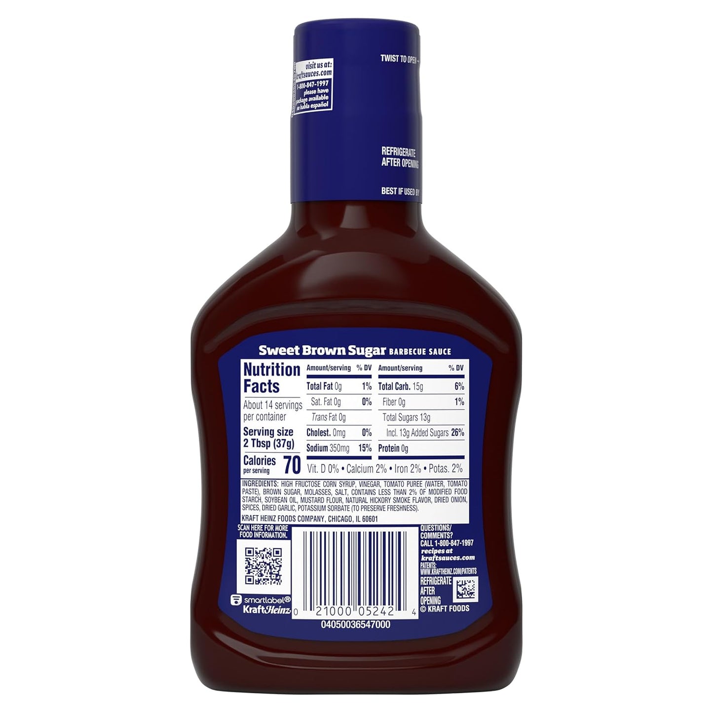 Kraft_Sweet_Brown_Sugar_Slow-Simmered_Barbecue_Sauce,_18_oz_Bottle
