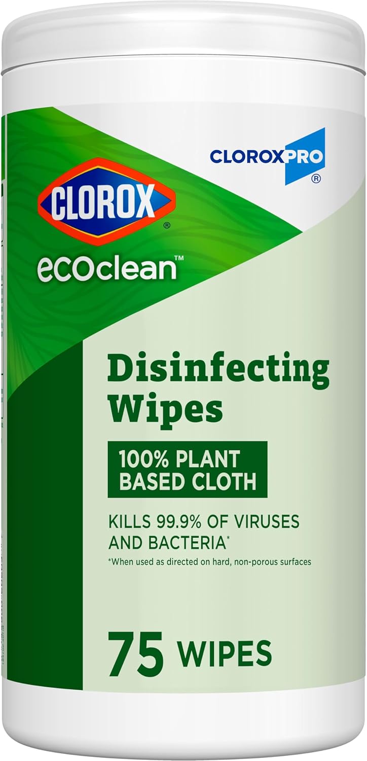 CloroxPro_Clorox_EcoClean_Disinfecting_Wipes,_Multipurpose_100%_Plant_Based_Cleaning_Cloths,_Antibacterial_Disinfectant,_Safe_for_Multi_Surface_Use,_75_Count