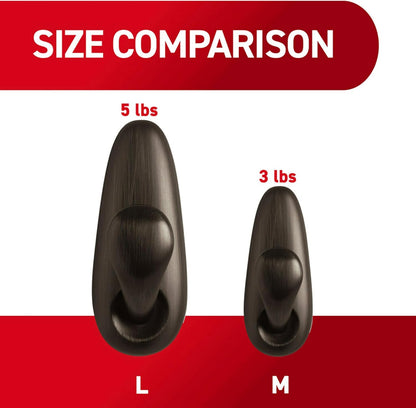 Command_5_lb_Large_Oil_Rubbed_Bronze_Metal_Hooks,_2_Coat_Hooks_and_4_Strips,_Damage-Free_Hanging_with_Adhesive,_Forever_Classic_Great_for_Christmas_Decorations