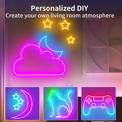 LED_Neon_Lights,_6.6ft/16.4FT_USB_Powered_LED_Strip_Lights，5V_Music_Sync_Color_Changing_Rope_Light_with_APP_Control，IP65_Waterproof_RGB_Rope_Lights_for_Bedroom，Cabinet,Kitchen,_DIY_Lighting