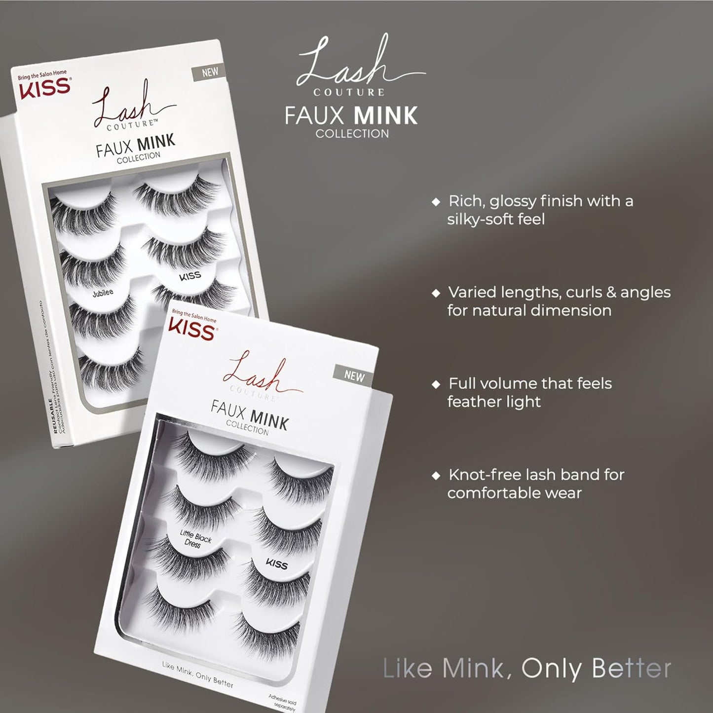 KISS_Lash_Couture_Faux_Mink_False_Eyelashes_Multipack,_‘Little_Black_Dress’,_12mm,_Multiple_Lengths,_Reusable,_Cruelty_Free,_Vegan,_Exclusive_knot-free_lash_band,_4_Pairs