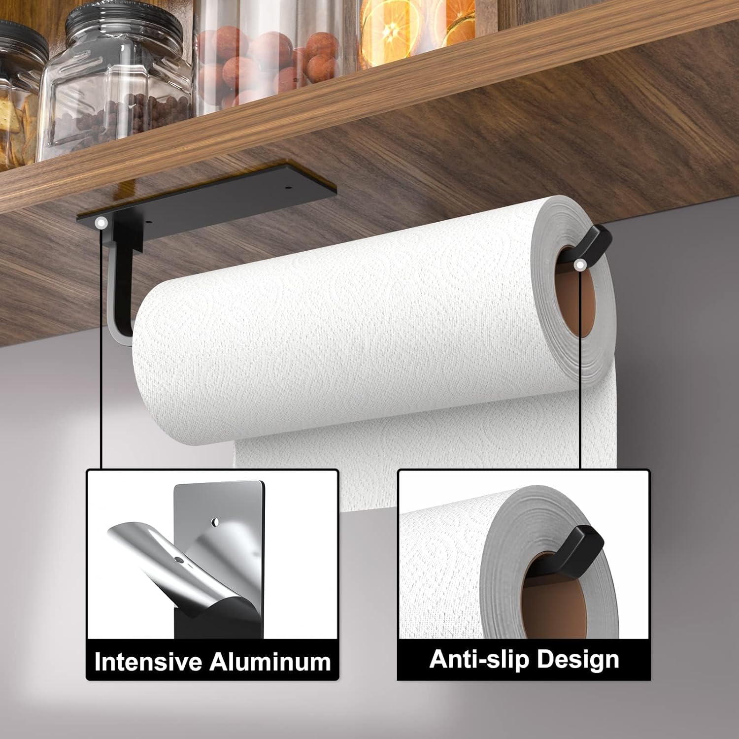 Paper_Towel_Holder_-_Self-Adhesive_or_Drilling,_Matte_Black_|_Under-Cabinet_or_Wall-Mounted_|_Kitchen_Roll_Dispenser_|_Upgraded_Aluminum_|_Lighter_Yet_Stronger_Than_Stainless_Steel