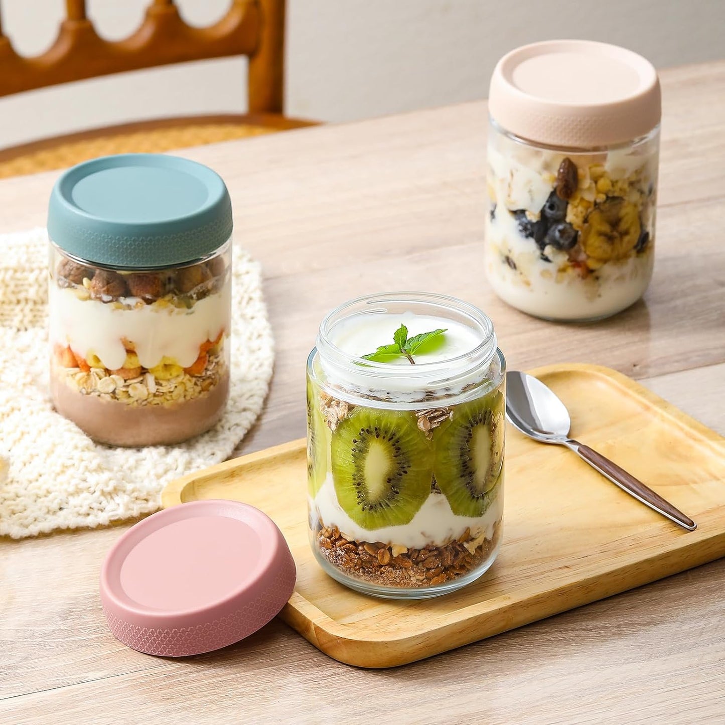NETANY_6-pack_16_oz_Overnight_Oats_Containers_with_Lids,_Glass_jars_with_Airtight_Lids,_Wide_mouth_Mason_Salad_jars,_Glass_Food_Storage_Containers_for_Snacks_Yogurt_Spice_Sugar