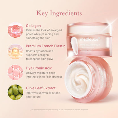 Medicube_Triple_Collagen_Cream_-_Hydrating_&_Firming_Moisturizer_with_Hyaluronic_Acid,_Premium_Elastin,_Shea_Butter_-_Wrinkle_Care_&_Boosts_Elasticity_-_Korean_Skincare,_1.69_oz