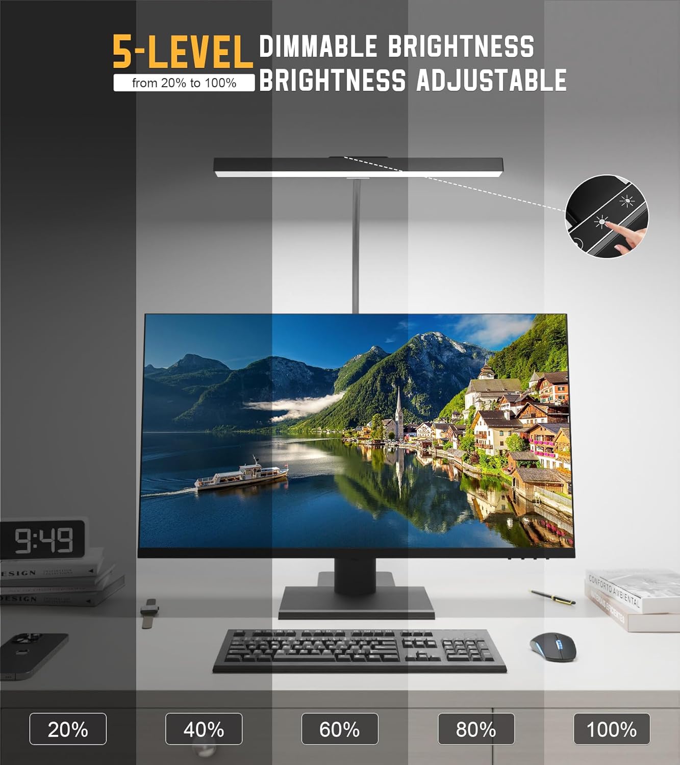 LED_Desk_Lamp_for_Home_Office_with_Base,_Eye-Caring_Architect_Task_Light_with_Adjustable_Gooseneck_12W_USB_Adapter_Touch_Control_5_Dimmable_Brightness_&_Color_Tall_Lamp_for_Reading,_Craft