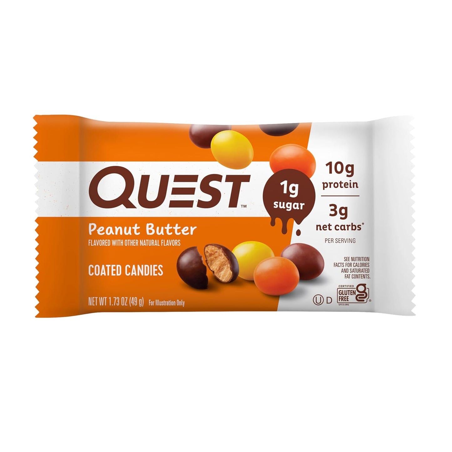 Quest_Nutrition_Coated_Candies,_Peanut_Butter,_1g_Sugar,_10g_Protein,_4g_Net_Carbs,_Gluten_Free,_Keto_Friendly,_12_Count