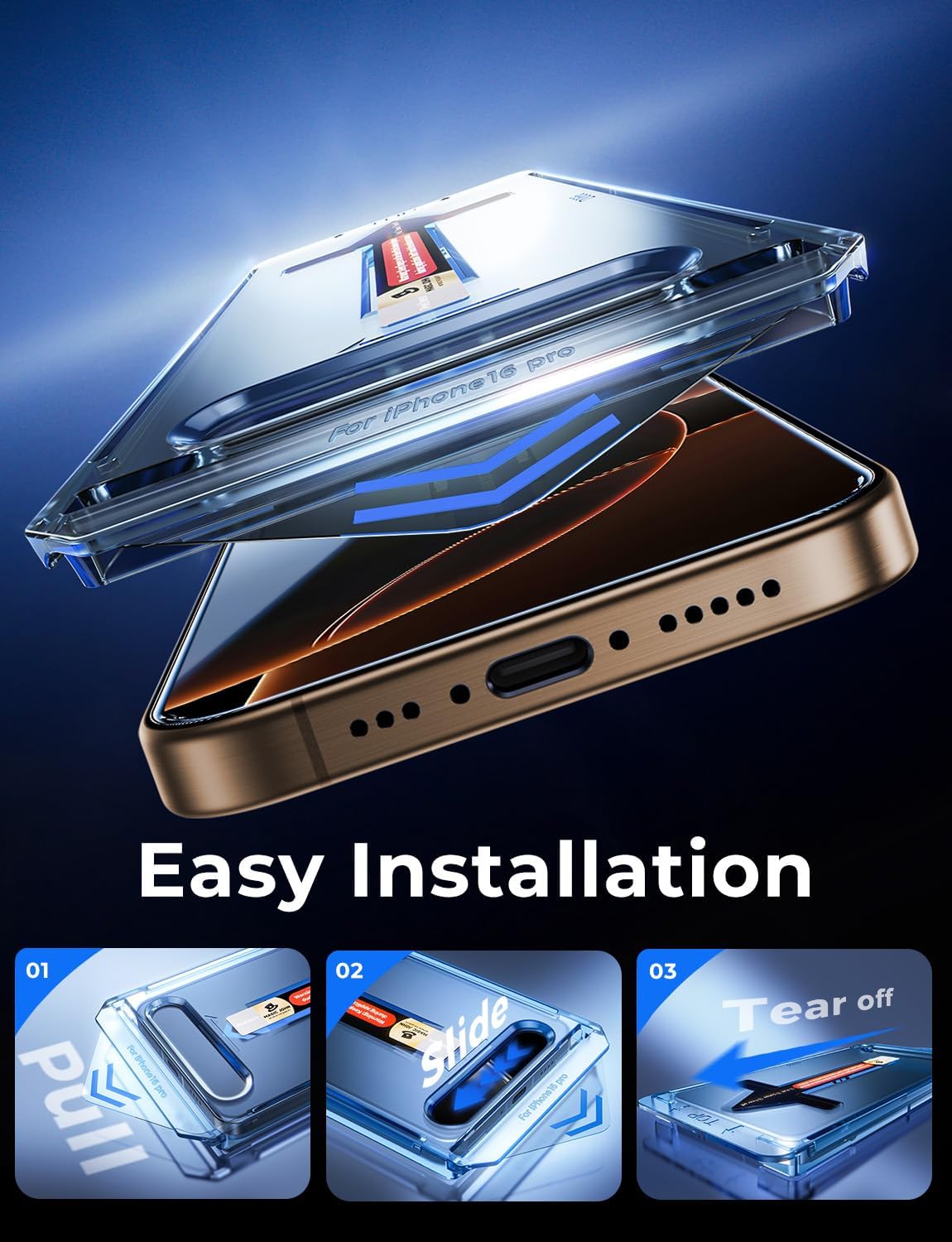 MAGIC_JOHN_2_Pack_for_iPhone_16_Pro_[6.3_inch]_Tempered_Glass_Screen_Protector,_HD_Clear,_Bubble_Free,_Easy_Installation,_Auto_Dust-Elimination,_16Pro_6.3''