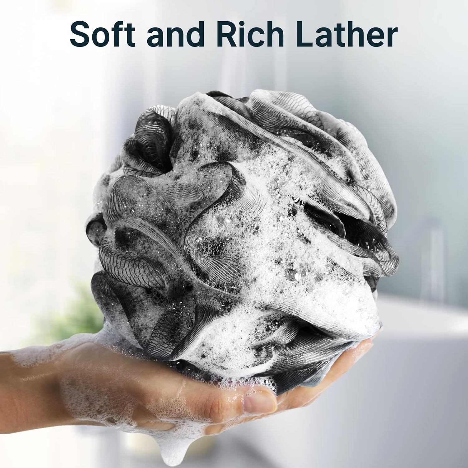 AmazerBath_Loofah_Sponge,_Shower_Loofah_for_Men_and_Women_-_Body_Scrubber_Loofa_Set_of_3_Classic_Black_&_White_Edge,_Bath_Sponge_60g/PCS