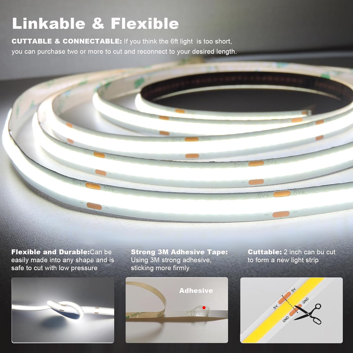 5v_COB_Led_Strip_Lights_USB_Powered_Cool_White/Natural_White/warm_white/Pink_CRI93+_6ft_Led_Tape_Light_with_Dimmer,_10W/2meter_Flexible_&_Dimmable_COB_Strips_for_Sewing_Machine_Desk_Cabinet_DIY_Lighting_Decor