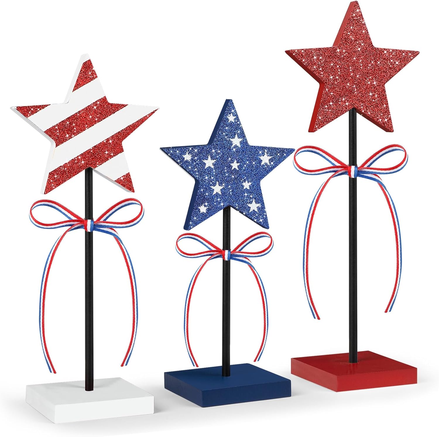 4th_of_July_Tiered_Tray_Decor_Wooden_Star_Set,_3_Pcs_Memorial_Day_Table_Decorations,_Rustic_Patriotic_Tabletop_Home_Decor,_Red_White_and_Blue_Decorations_for_Home_(Shiny)