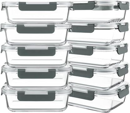 10_Packs_30_oz_Glass_Meal_Prep_Containers,Glass_Food_Storage_Containers_with_Lids,Airtight_Lunch_Bento_Boxes,Microwave,Freezer_and_Dishwasher,Gray