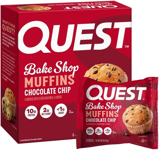 Quest_Nutrition_Chocolate_Chip_Muffin,_10g_Protein,_2g_Net_Carb,_Less_than_1g_Sugar,_Protein_Snack,_4_Count