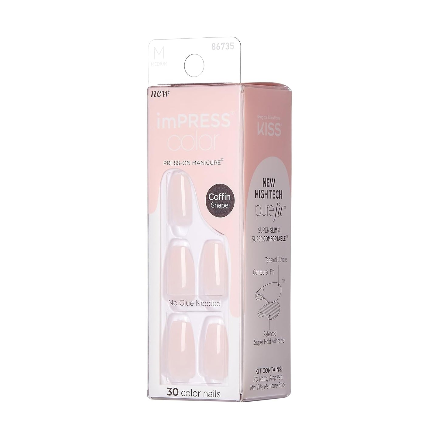 KISS_imPRESS_No_Glue_Mani_Press_On_Nails,_'Serendipity',_Pink,_Medium_Size,_Coffin_Shape,_Includes_30_Nails,_Prep_Pad,_Instructions_Sheet,_1_Manicure_Stick,_1_Mini_File