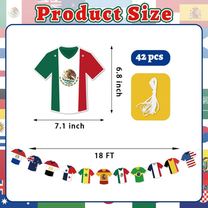 World_Cup_Soccer_Jersey_Bunting_42_Jersey-Shaped_Pennant_Banner,_Game_Day_Decorations,_Soccer_Fan_Garland_for_World_Cup_Party,_Soccer_Birthday,_Tailgate,_BBQ,_Man_Cave,_Outdoor_Sports_Events