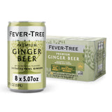 Fever Tree Ginger Beer - Premium Quality Mixer Refreshing Beverage for Cocktails & Mocktails. Naturally Sourced Ingredients, No Artificial Sweeteners or Colors 150 ML Cans Pack of 24
