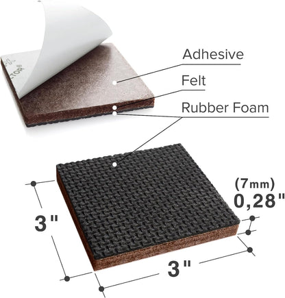 X-PROTECTOR_Non_Slip_Furniture_Pads_–_12_Premium_Furniture_Grippers_3"!_Best_SelfAdhesive_Rubber_Feet_Furniture_Feet_–_Ideal_Non_Skid_Furniture_Pad_Floor_Protectors_–_Keep_Furniture_in_Place!