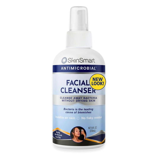 SkinSmart_Antimicrobial_Facial_Cleanser_for_Breakouts_&_Blemishes;_Hypochlorous_Acid_Formula_Targets_Bacteria_to_Reduce_Skin_Irritation_and_Flush_Pores_Clean,_8_oz_Spray,_All_Ages_&_All_Skin_Types