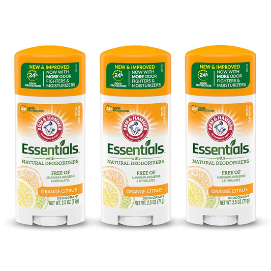 ARM_&_HAMMER_Essentials_Deodorant-_Orange_Citrus-_Solid_Oval_-_Made_with_Natural_Deodorizers-_Free_From_Aluminum,_Parabens_&_Phthalates,_2.5_oz_(Pack_of_3)