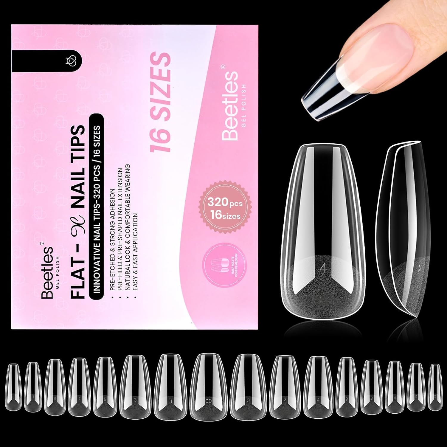 Beetles_Gel_Nail_Tips_Flat-X_-_Coffin_Medium,_320pcs_16_Sizes,_Pre-Etched_Half_Matte_Full_Cover_Soft_Acrylic_Press_on_False_Nail_Extension_Tips_Easy_DIY_Salon_Art_for_Flat_&_Natural_Nail_Beds