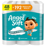 Angel Soft Toilet Paper, 16 Mega Rolls = 64 Regular Rolls, Soft and Strong Toilet Tissue Wipes