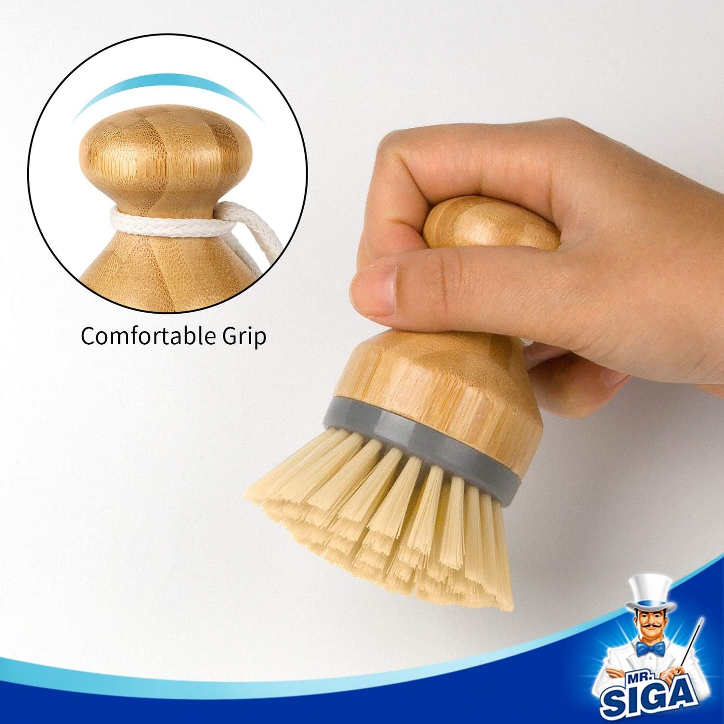 MR.SIGA_Bamboo_Palm_Brush,_Scrub_Brush_for_Dishes_Pots_Pans_Kitchen_Sink_Cleaning,_Pack_of_2