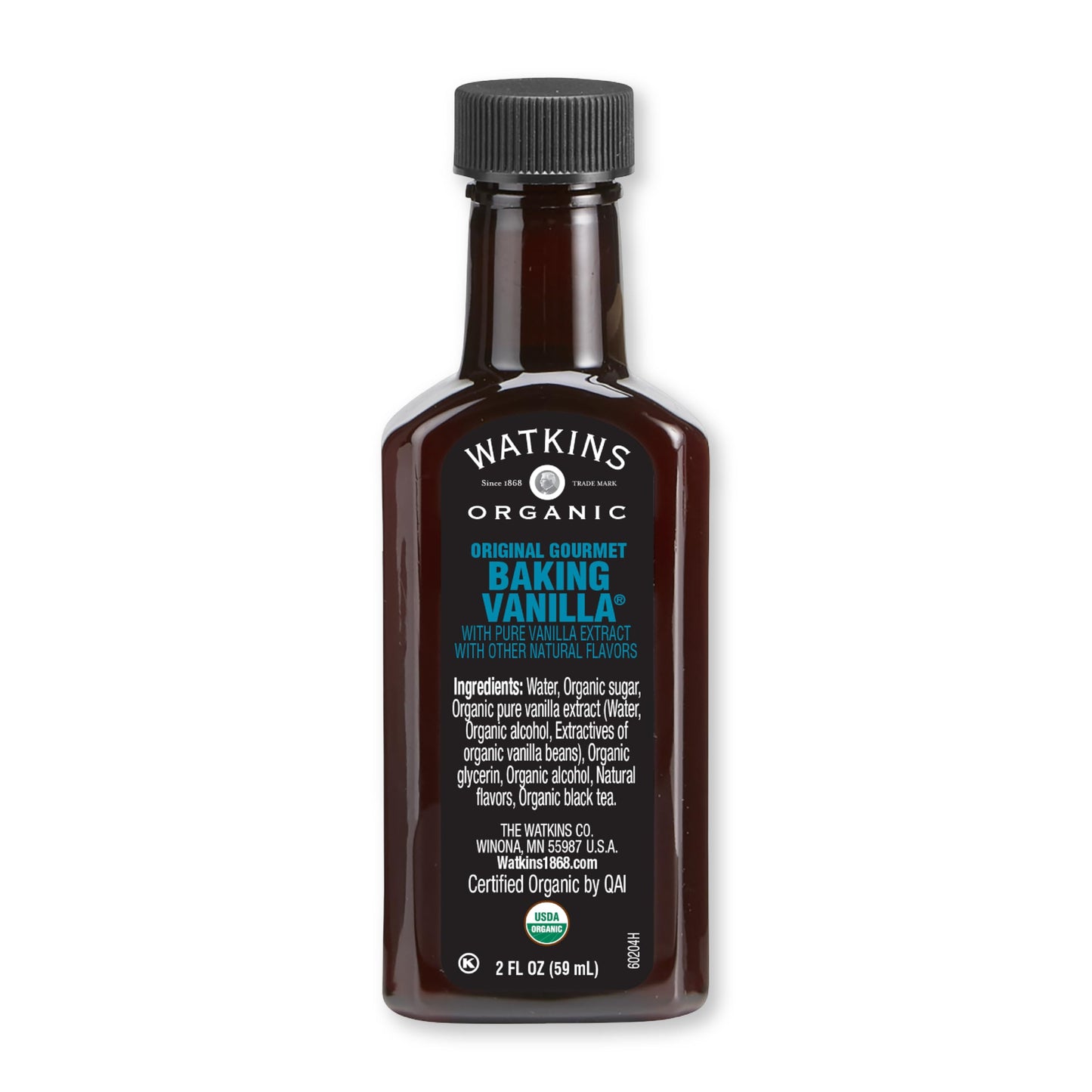 Watkins Organic Original Gourmet Baking Vanilla, with Pure Vanilla Extract, 2 oz. Bottle, 1-Pack