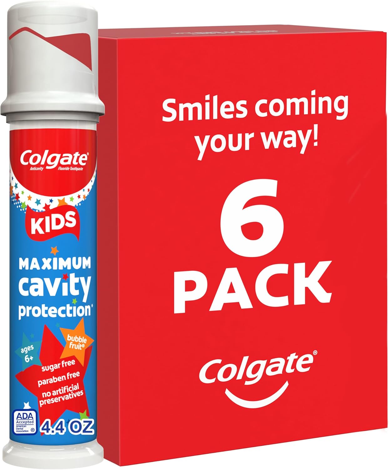 Colgate_Kids_Toothpaste_Pump_with_Fluoride_for_Cavity_Protection,_Ages_6+,_ADA_Accepted,_Bubble_Fruit,_4.4_Ounce,_6_Pack