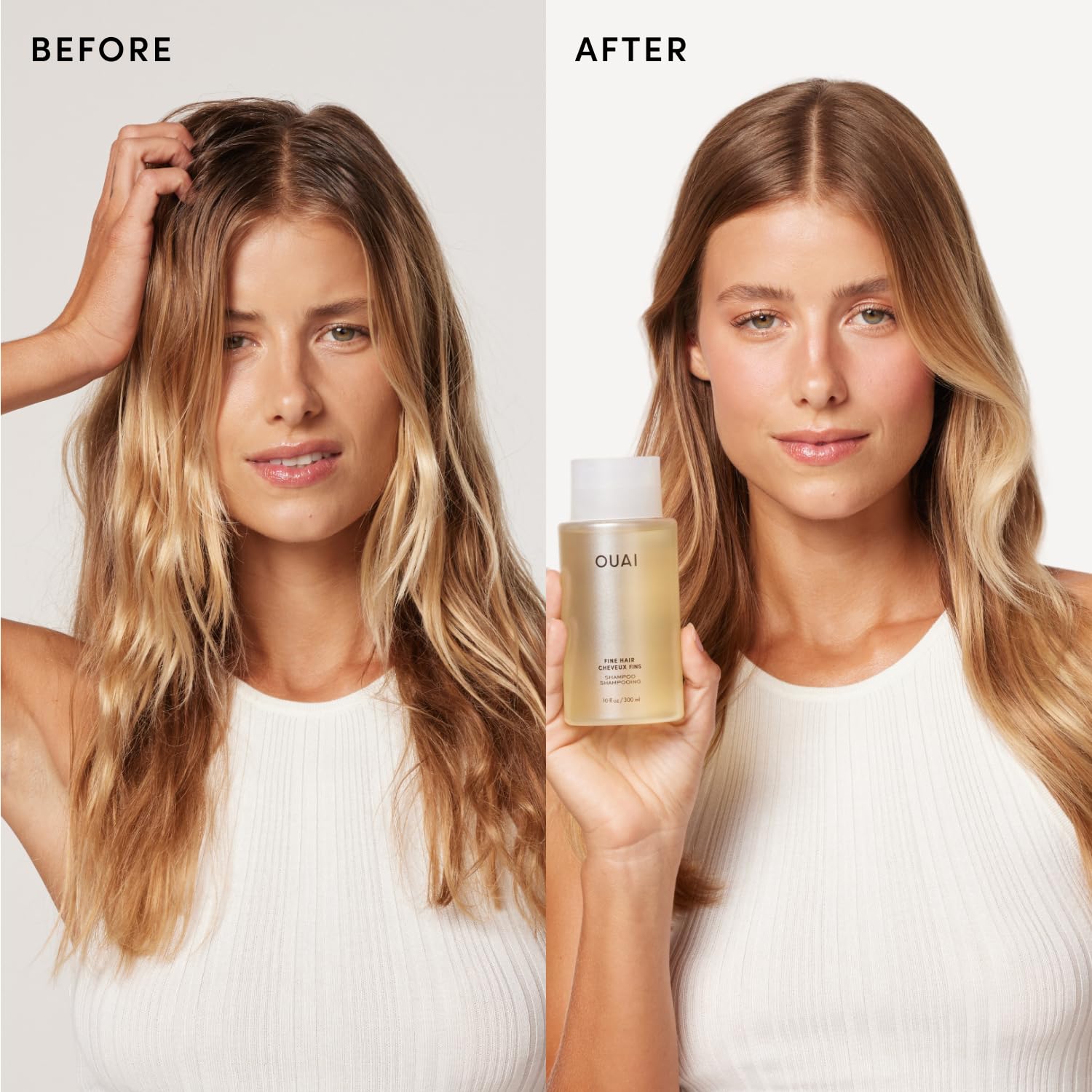 OUAI_Fine_Shampoo_and_Conditioner_Set_-_Sulfate_Free_Shampoo_and_Conditioner_for_Women_&_Men_-_Made_with_Keratin,_Marshmallow_Root,_Shea_Butter_&_Avocado_Oil_-_Free_of_Parabens_&_Phthalates_(10_Fl_Oz)