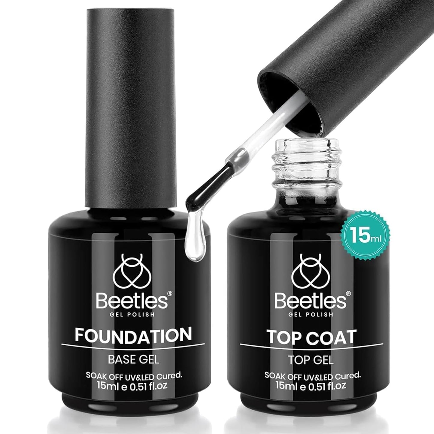 Beetles_2_Pcs_15ml_No_Wipe_Gel_Top_Coat_and_Base_Coat_Set_-_Shine_Finish_and_Long_Lasting_Soak_Off_LED_Nail_Lamp_Gel_Base_Top_Coat_Finish_Nail_Art_Design_Manicure_Gifts_for_Women