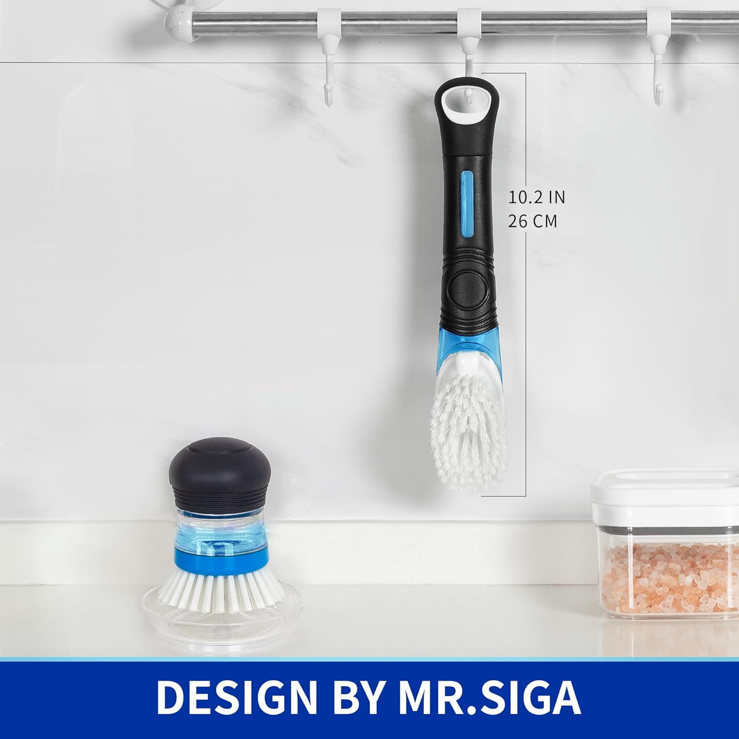 MR.SIGA_Soap_Dispensing_Dish_Brush,_Kitchen_Brush_for_Pot_Pan_Sink_Cleaning,_Black,_Pack_of_2
