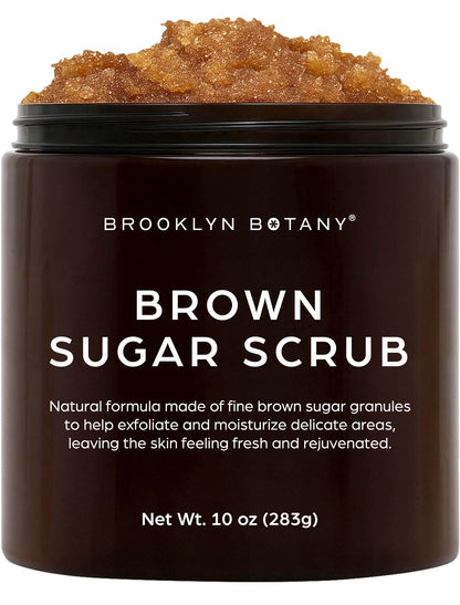Brooklyn Botany Brown Sugar Body Scrub - Moisturizing and Exfoliating Body, Face, Hand, Foot Scrub - Fights Acne, Fine Lines &amp;amp; Wrinkles, Great Gifts For Women &amp;amp; Men - 10 oz
