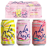 LaCroix Sparkling Water Variety Pack | 24-Pack of 12oz Cans | 6x Razz-Cran | 6x Limoncello | 12x Cherry Blossom