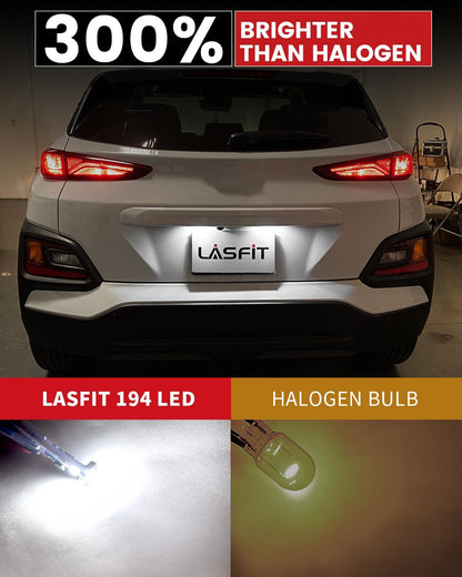 LASFIT_194_LED_Bulb_for_License_Plate_Bulb_White_Bright,T10_168_LED_Bulbs_Canbus_Error_Free,_400LM_6000K_192_2825_W5W_for_Dome_Map_Trunk_Cargo_Lights_(2-Pack)