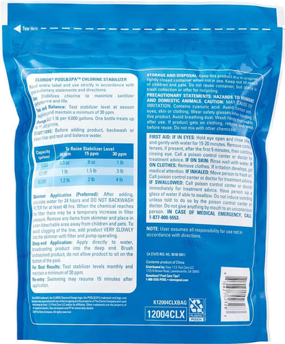 Clorox®_Pool&Spa™_Swimming_Pool_Chlorine_Stabilizer,_Helps_Chlorine_Last_Longer,_Saltwater_Pool_Compatible,_4LB_(Pack_of_1)