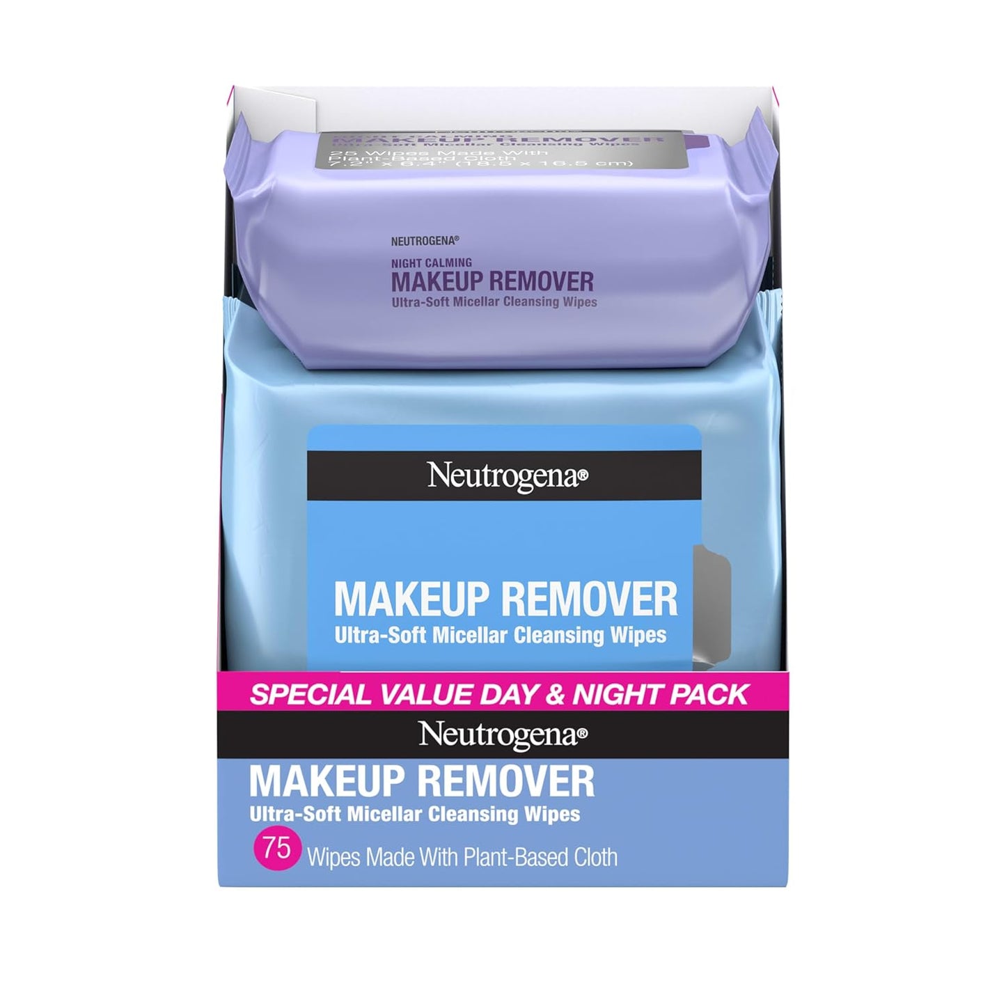 Neutrogena_Day_&_Night_Facial_Cleansing_Wipes,_Makeup_Remover_Face_Cleansing_Towelettes_&_Night_Calming_Facial_Cloths,_100%_Plant_Based_Fibers_Wipe_Away_Dirt_&_Oil,_(3_Packs_of_25)