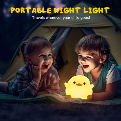 UNEEDE_LED_Cute_Bean_Duck_Night_Light,_DoDo_Duck_Silicone_Nursery_Night_Light_Squishy_Dimmable_Rechargeable_Table_Bedside_Lamp_with_Touch_Sensor_for_Bedrooms,_Living_Room_Unique_Dorm_Decor_Gift_Toy